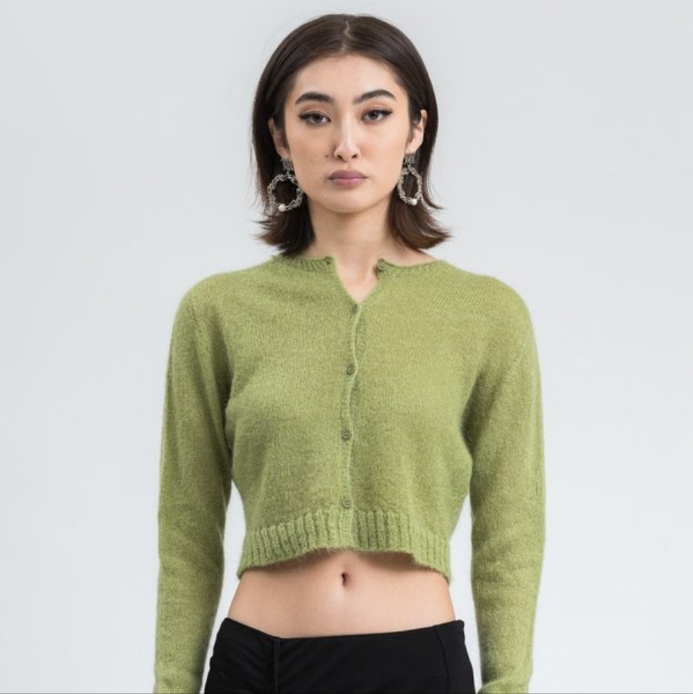 Mohair Ribbed Cardigan